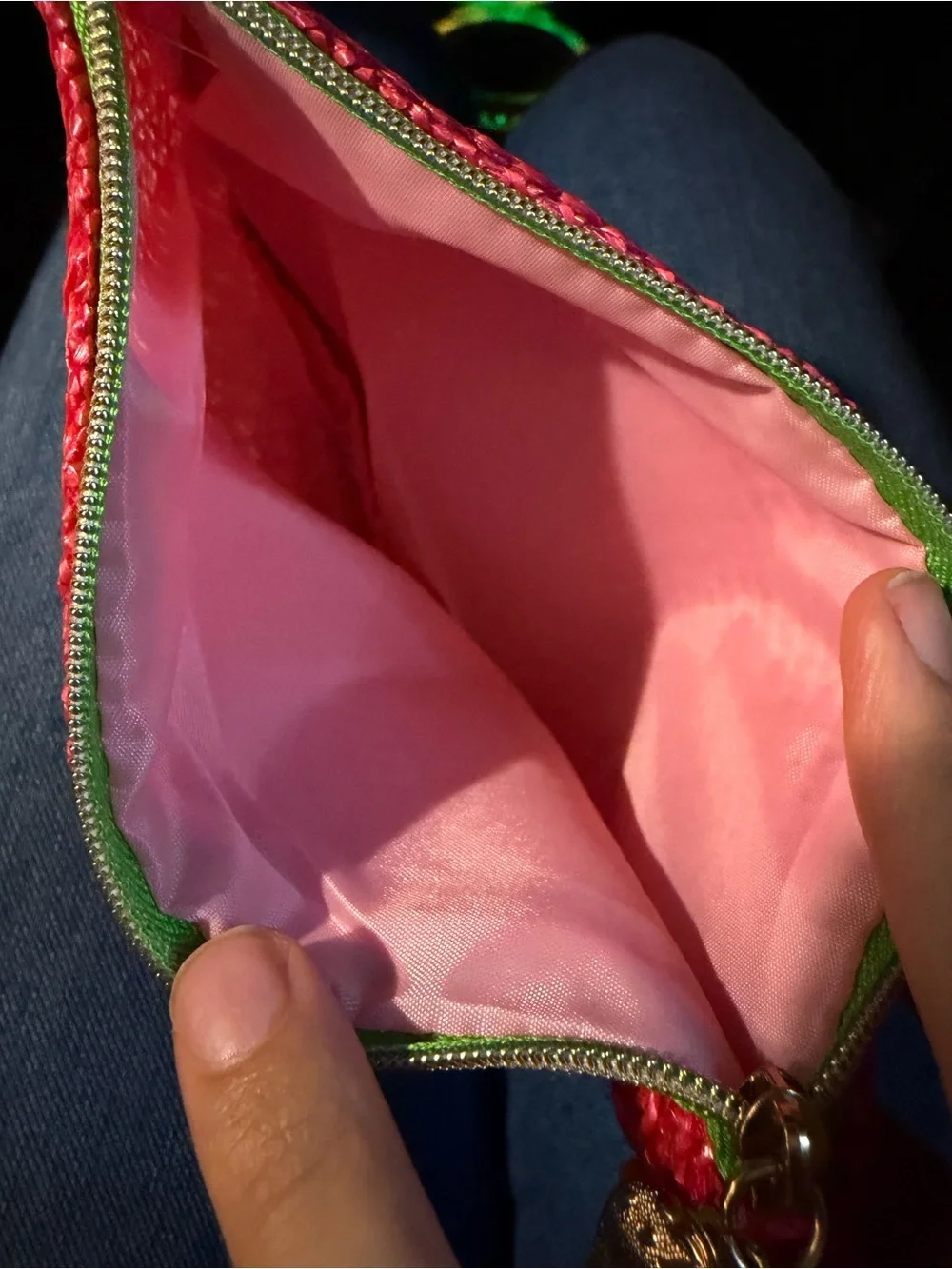 ipsy Red Woven Cosmetic Pouch strawberry
